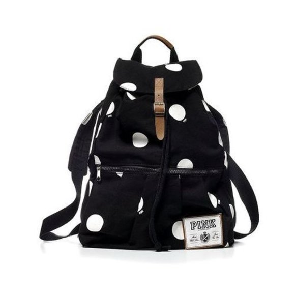 PINK Victoria's Secret Handbags - Victoria's Secret PINK Polka Dot Backpack